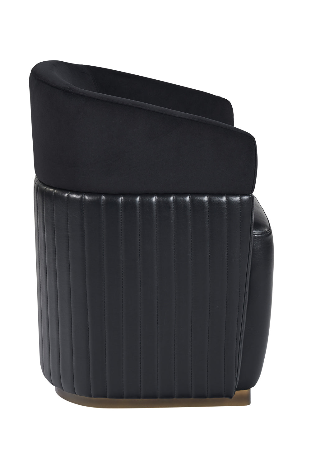 Black Leather Wheeled Lounge Chair by Splendido Genval Accent Chair, alternate view 3