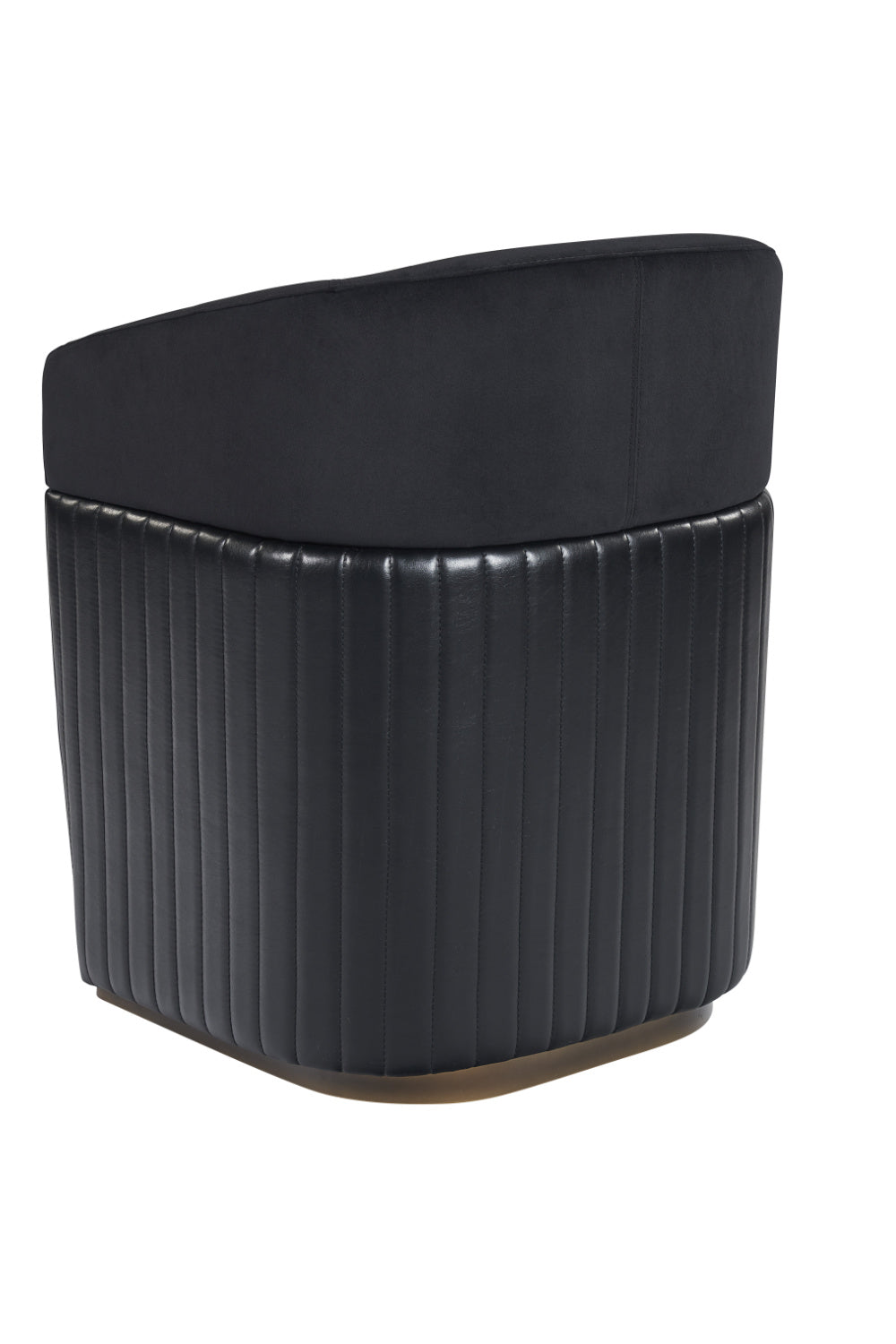 Black Leather Wheeled Lounge Chair by Splendido Genval Accent Chair, alternate view 4