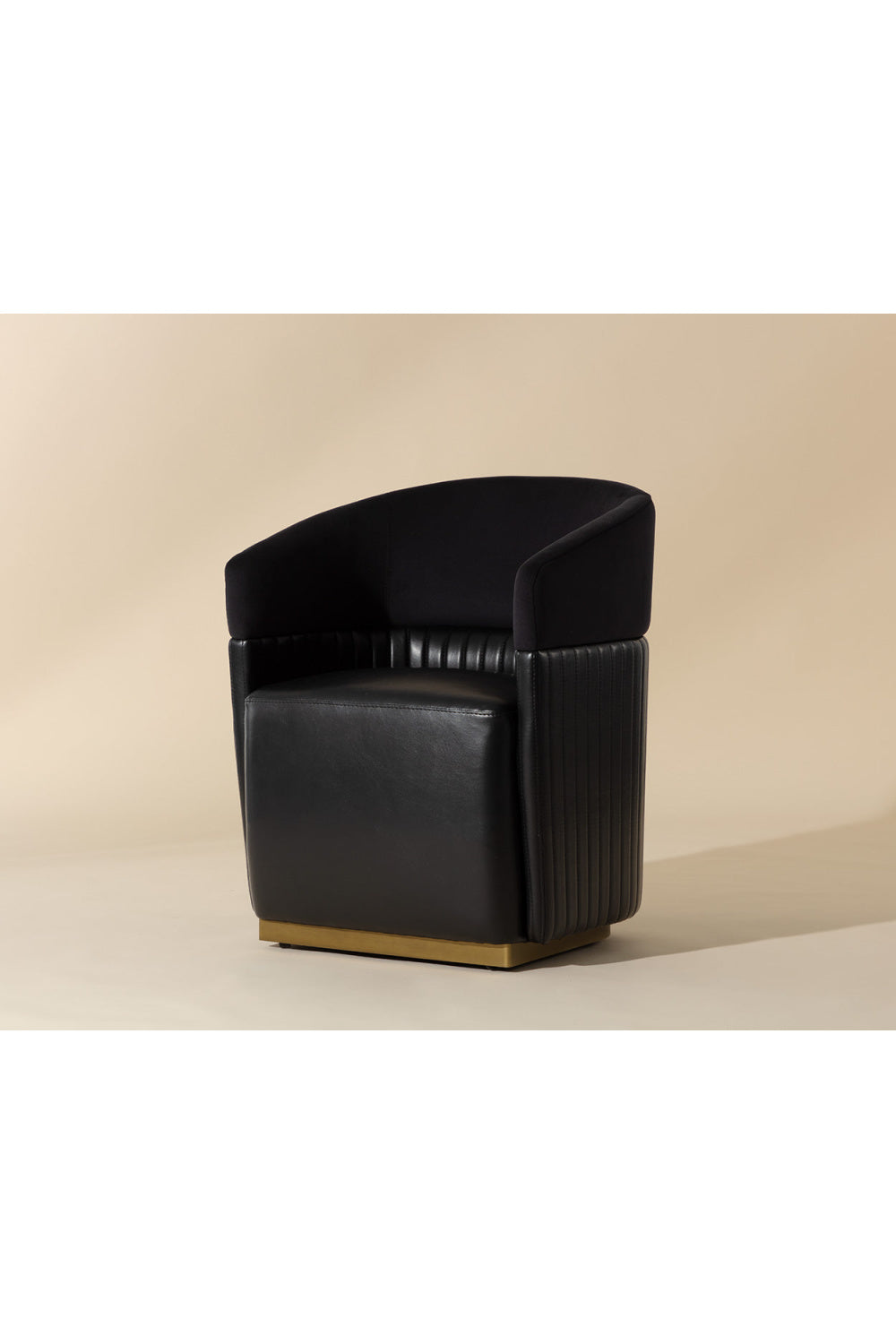 Black Leather Wheeled Lounge Chair by Splendido Genval Accent Chair, alternate view 7