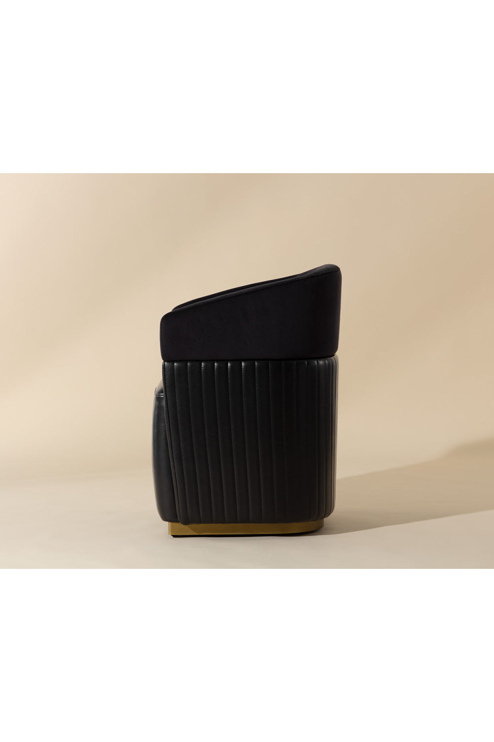Black Leather Wheeled Lounge Chair by Splendido Genval Accent Chair, alternate view 8