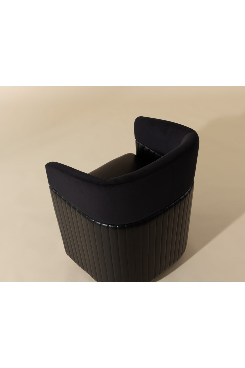 Black Leather Wheeled Lounge Chair by Splendido Genval Accent Chair, alternate view 9