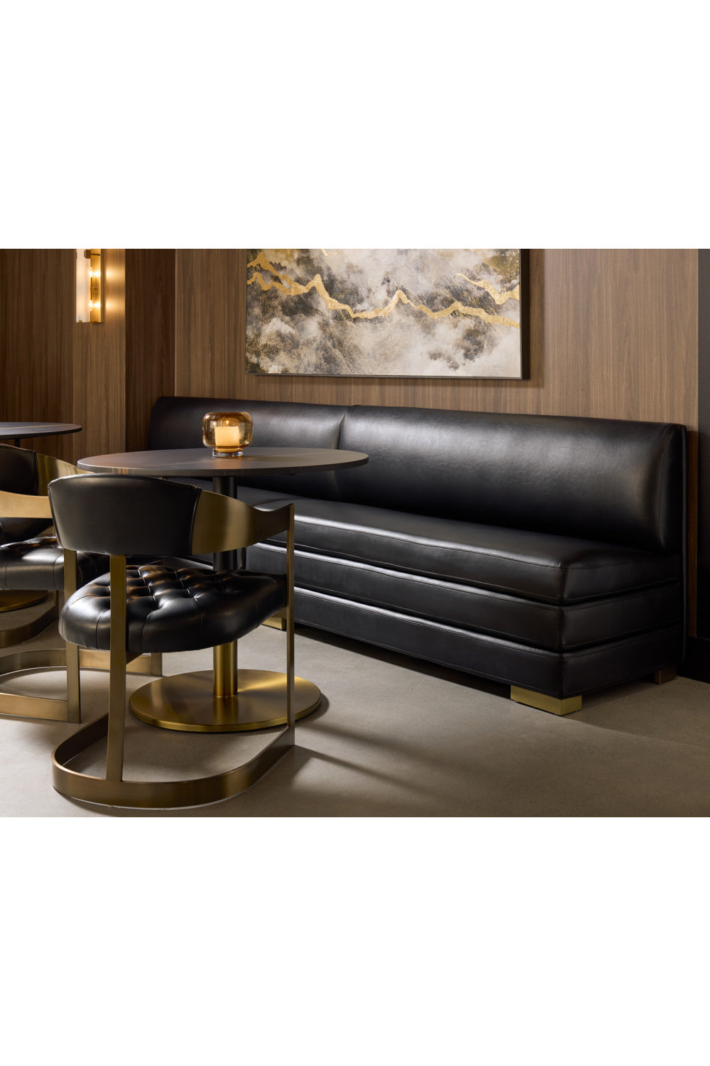 Round Black Marble Bistro Table by Splendido Massie Dining Table, alternate view 8