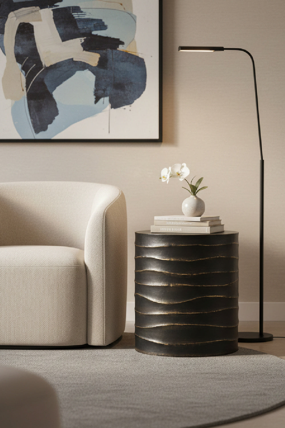 Black Cylindrical End Table by Splendido Corey Side Table, alternate view 2