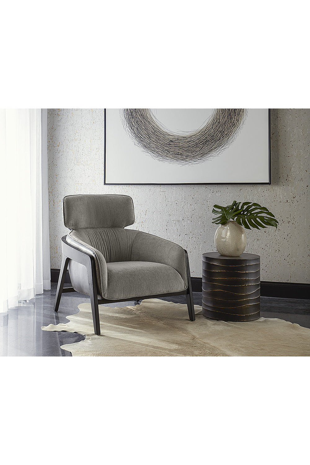 Black Cylindrical End Table by Splendido Corey Side Table, alternate view 6