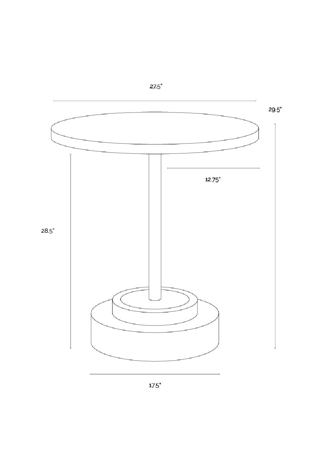 Round Indoor/Outdoor Concrete Bistro Table by Splendido Marlowe Outdoor Dining Table, alternate view 14