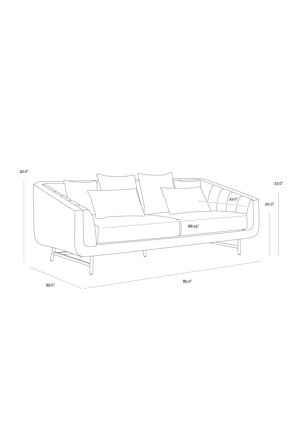 Channeled-Back 6-Cushion Sofa by Splendido Veera, alternate view 5