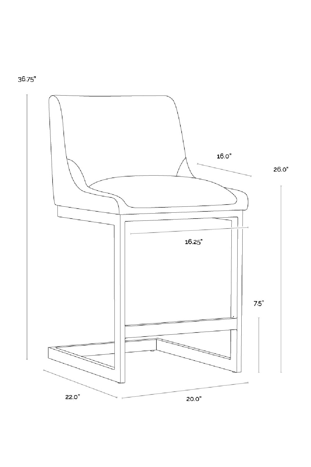 Elegant Open‑Frame Counter Stool by Splendido Holly, alternate view 9