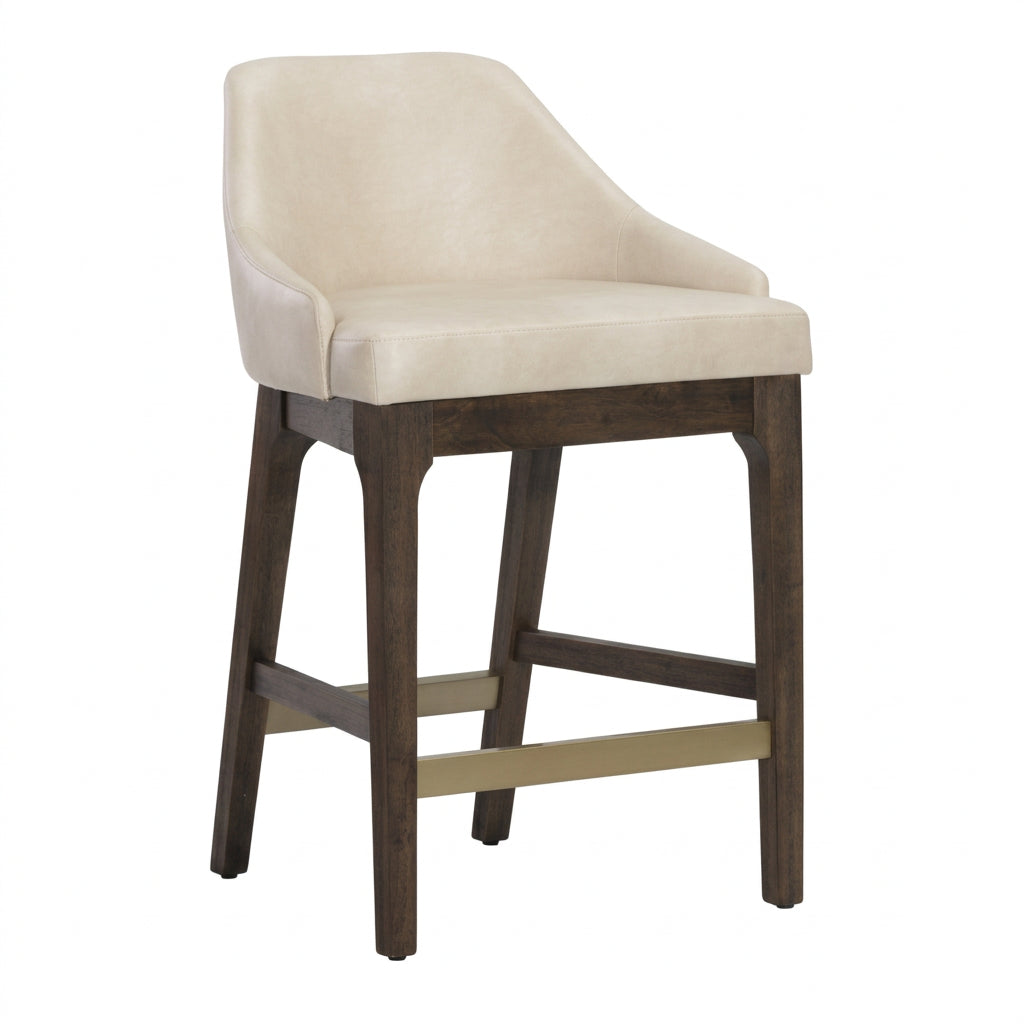 Cream Leather Look Counter Stool by Splendido Kace