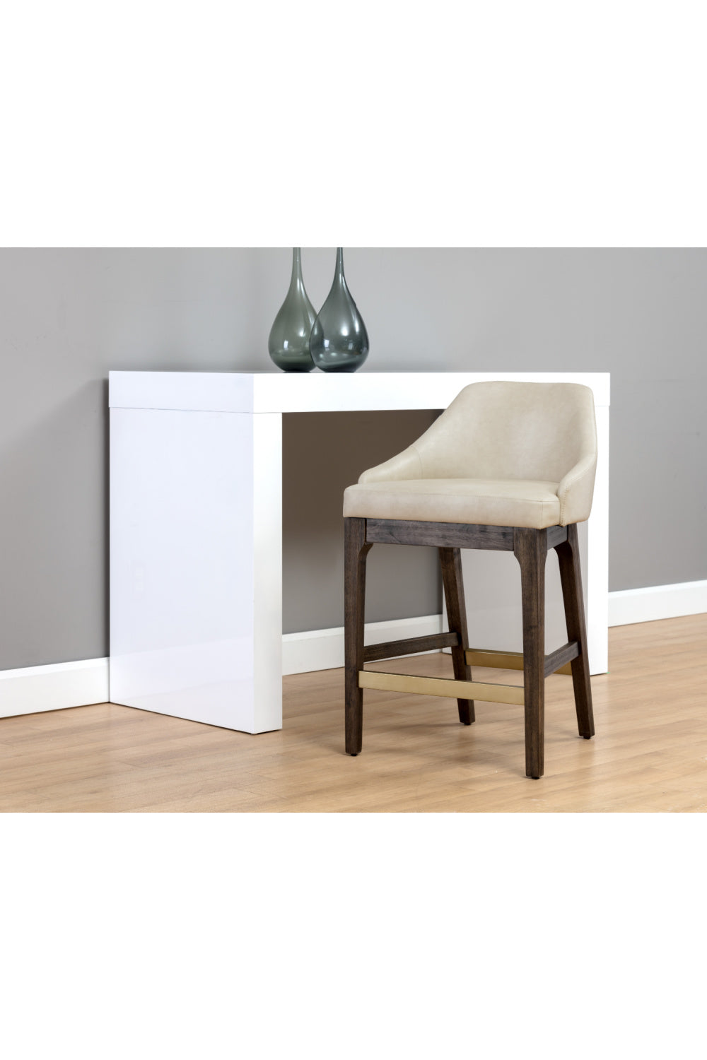 Cream Leather Look Counter Stool by Splendido Kace, alternate view 8