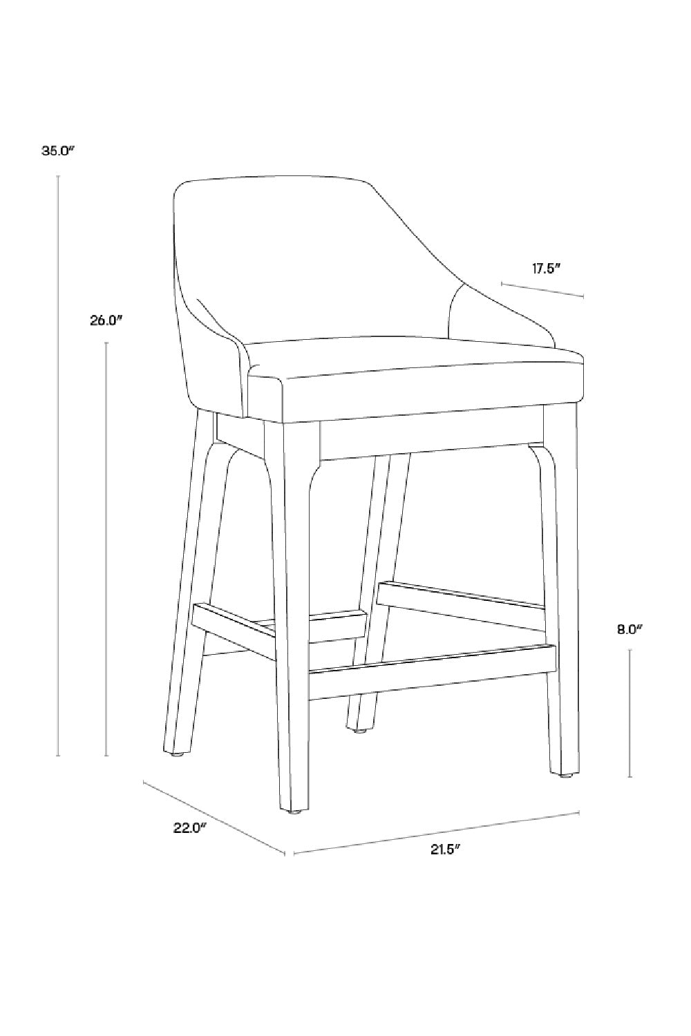 Cream Leather Look Counter Stool by Splendido Kace, alternate view 9