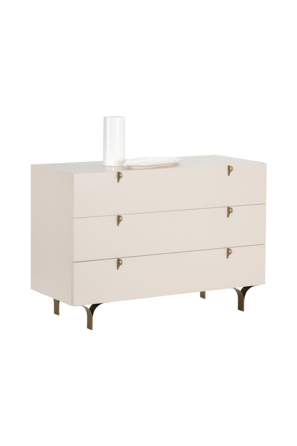 Cream Rubberwood 3-Drawer Dresser by Splendido Celine, alternate view 3