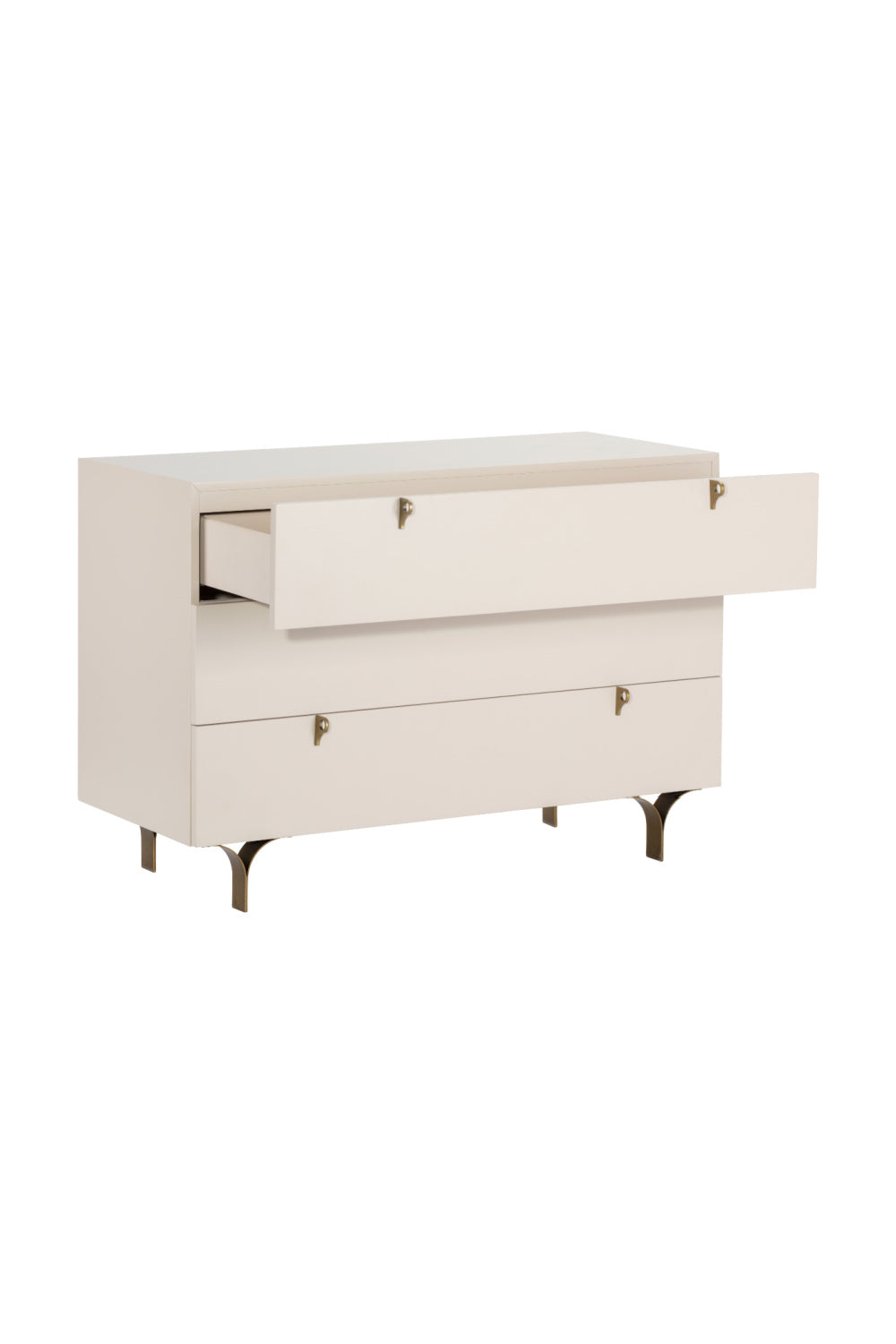 Cream Rubberwood 3-Drawer Dresser by Splendido Celine, alternate view 4