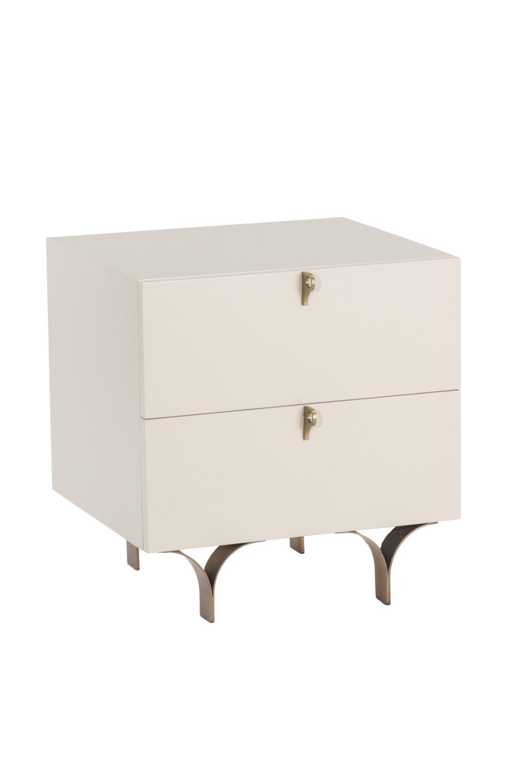 Cream Wood 2-Drawer Nightstand by Splendido Celine