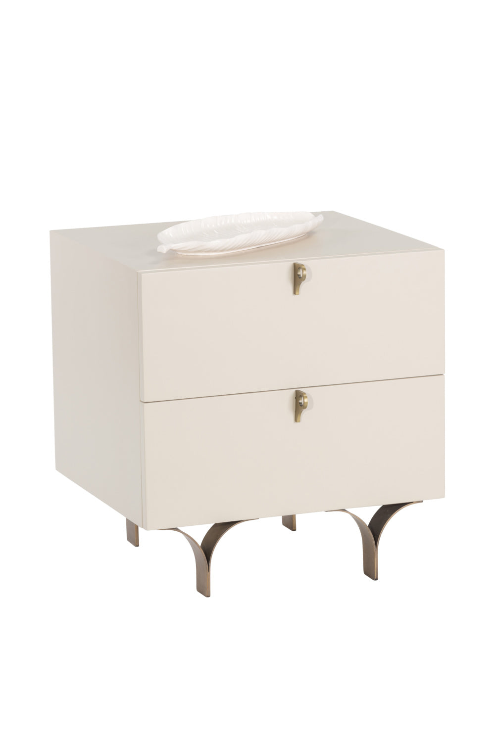 Cream Wood 2-Drawer Nightstand by Splendido Celine, alternate view 3