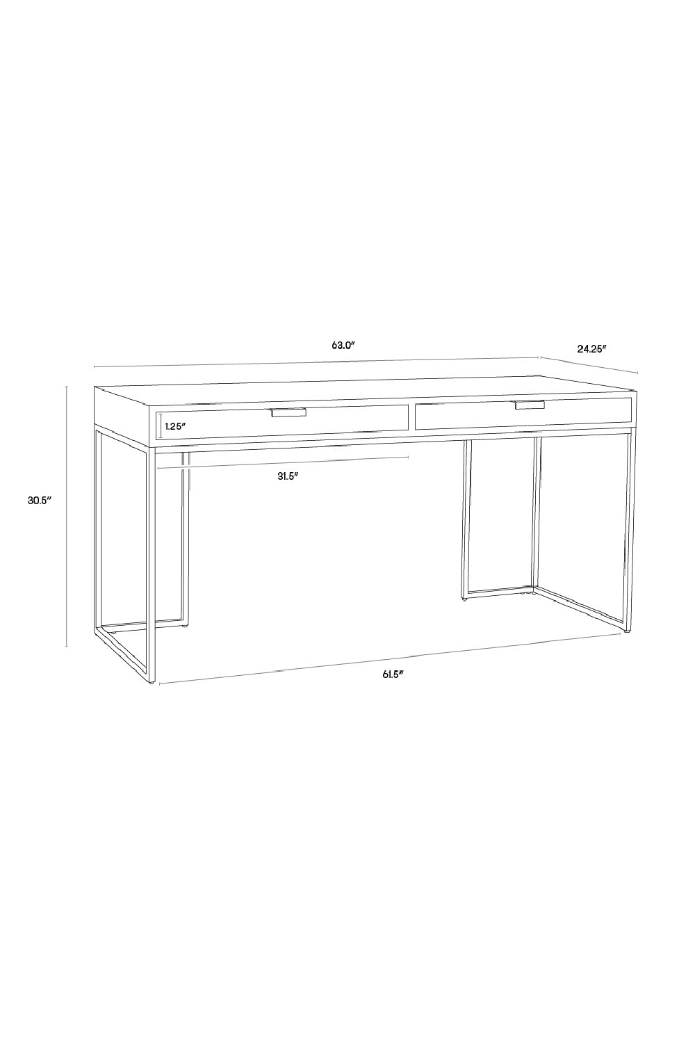 Gray Shagreen 2-Drawer Desk by Splendido Jiro, alternate view 12