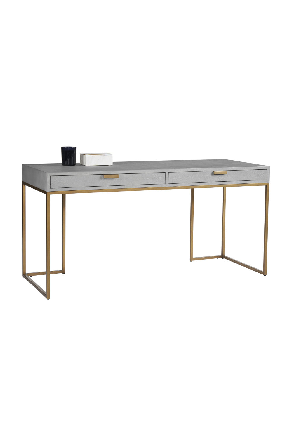 Gray Shagreen 2-Drawer Desk by Splendido Jiro, alternate view 3