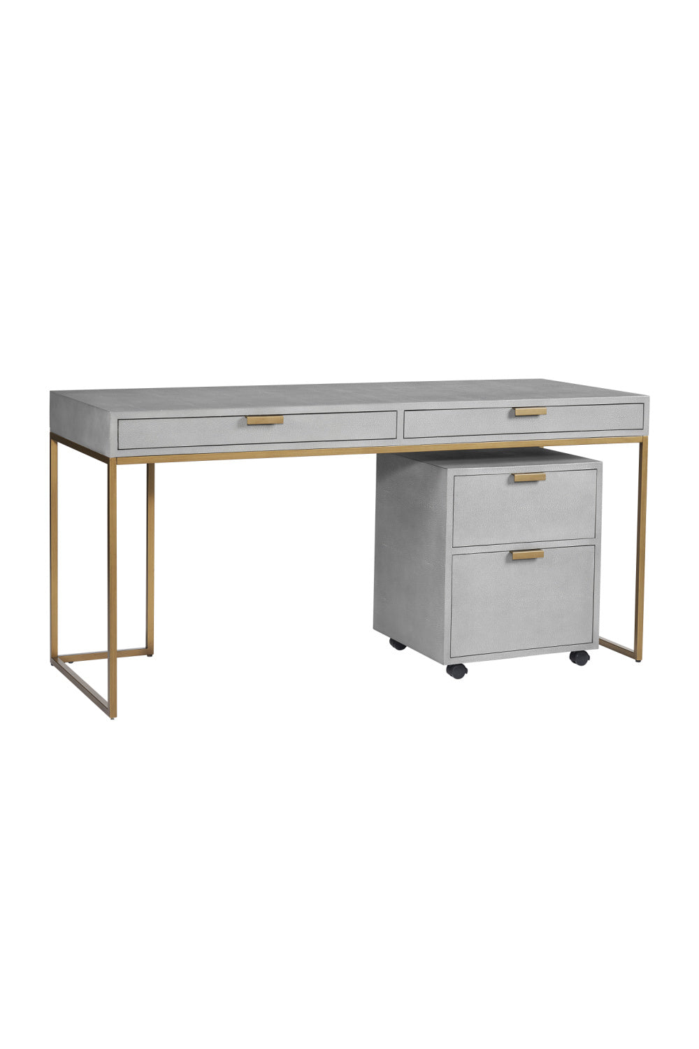 Gray Shagreen 2-Drawer Desk by Splendido Jiro, alternate view 4