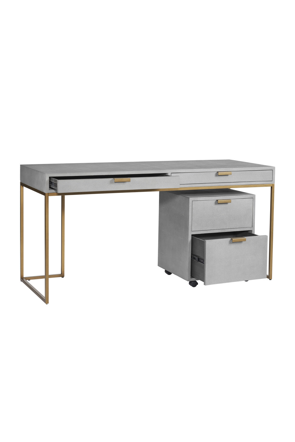 Gray Shagreen 2-Drawer Desk by Splendido Jiro, alternate view 5
