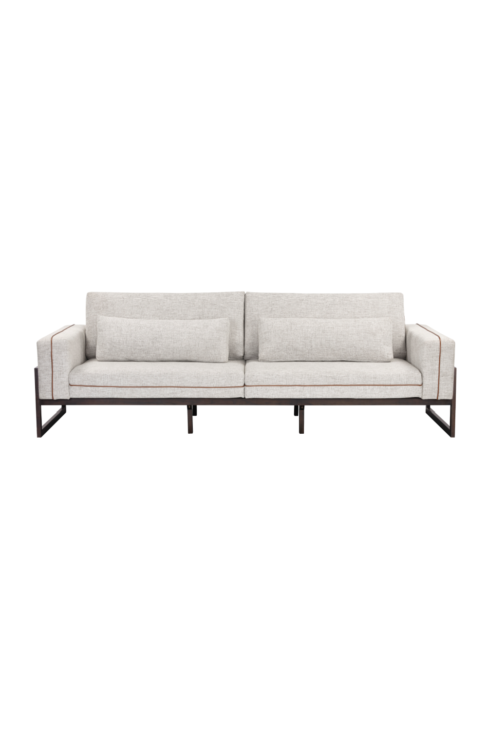 Brown Leather Piped Sofa by Splendido Belinda, alternate view 3