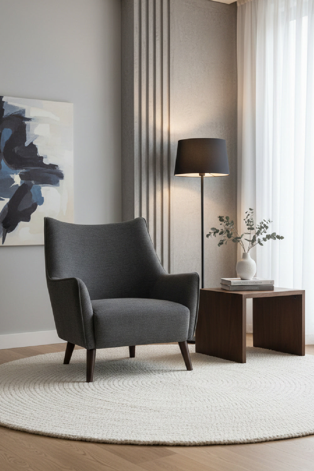 Mid-Century Gray Lounge Chair by Splendido Sorrel Accent Chair, alternate view 2
