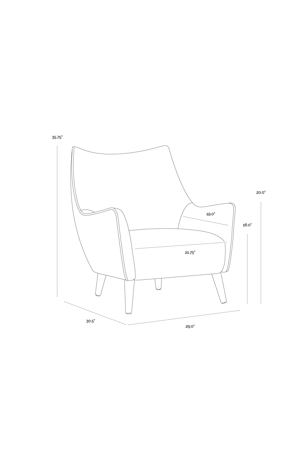 Mid-Century Gray Lounge Chair by Splendido Sorrel Accent Chair, alternate view 10