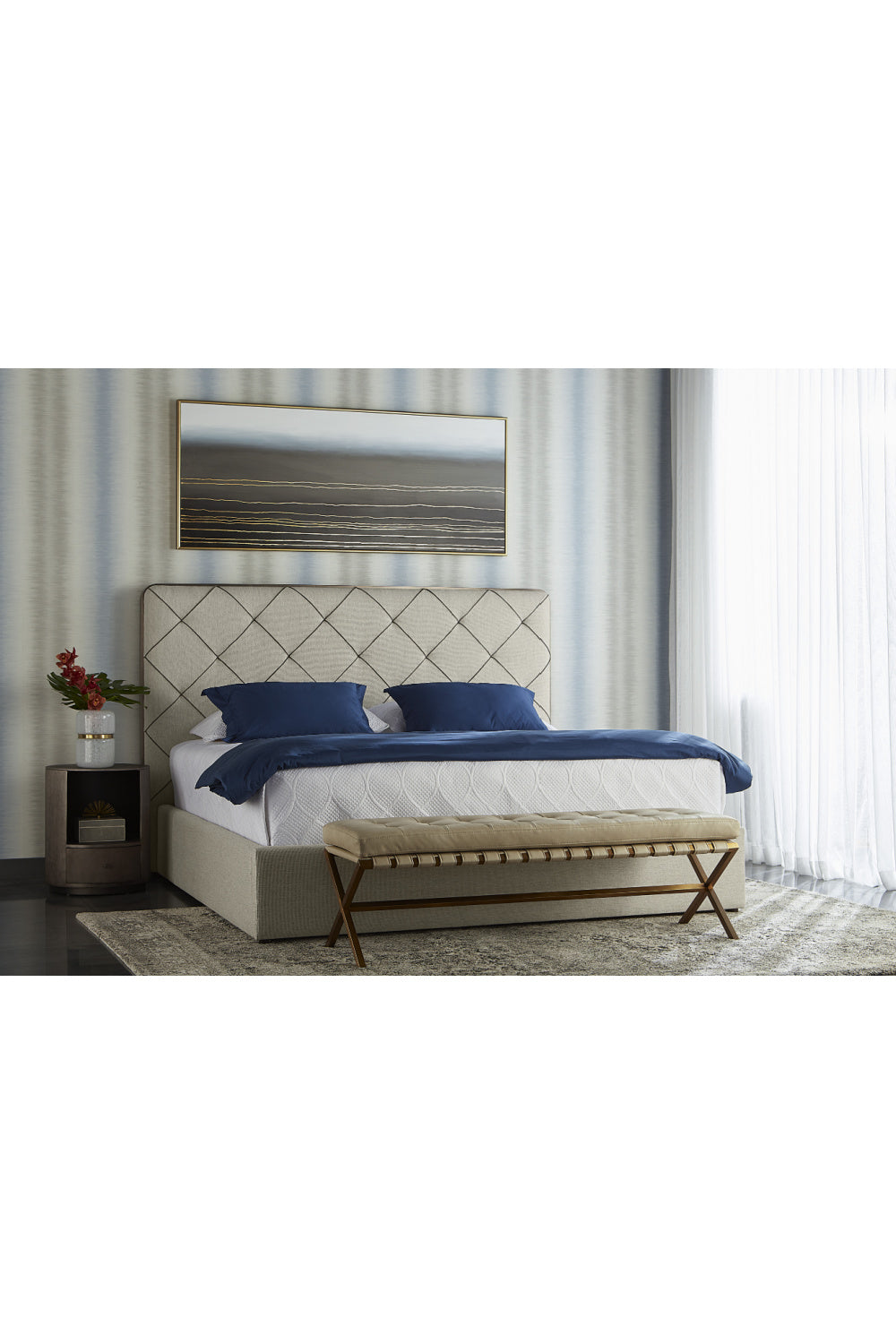 Round Gunmetal 1-Drawer Nightstand by Splendido Siena, alternate view 9