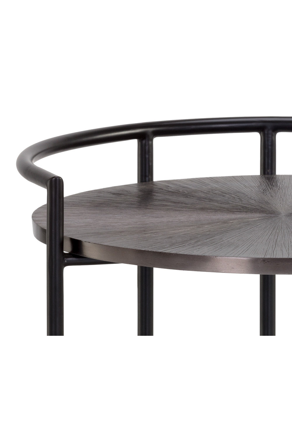 Round Gunmetal & Marble Nightstand by Splendido Brighton, alternate view 4
