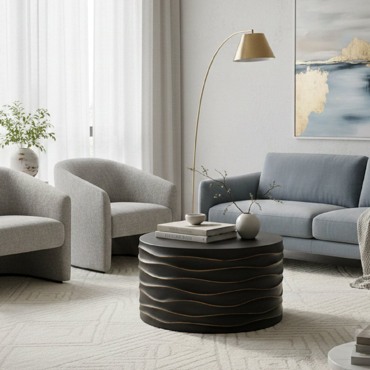 Hand-Sculpted Concrete Coffee Table by Splendido Corey, alternate view 12