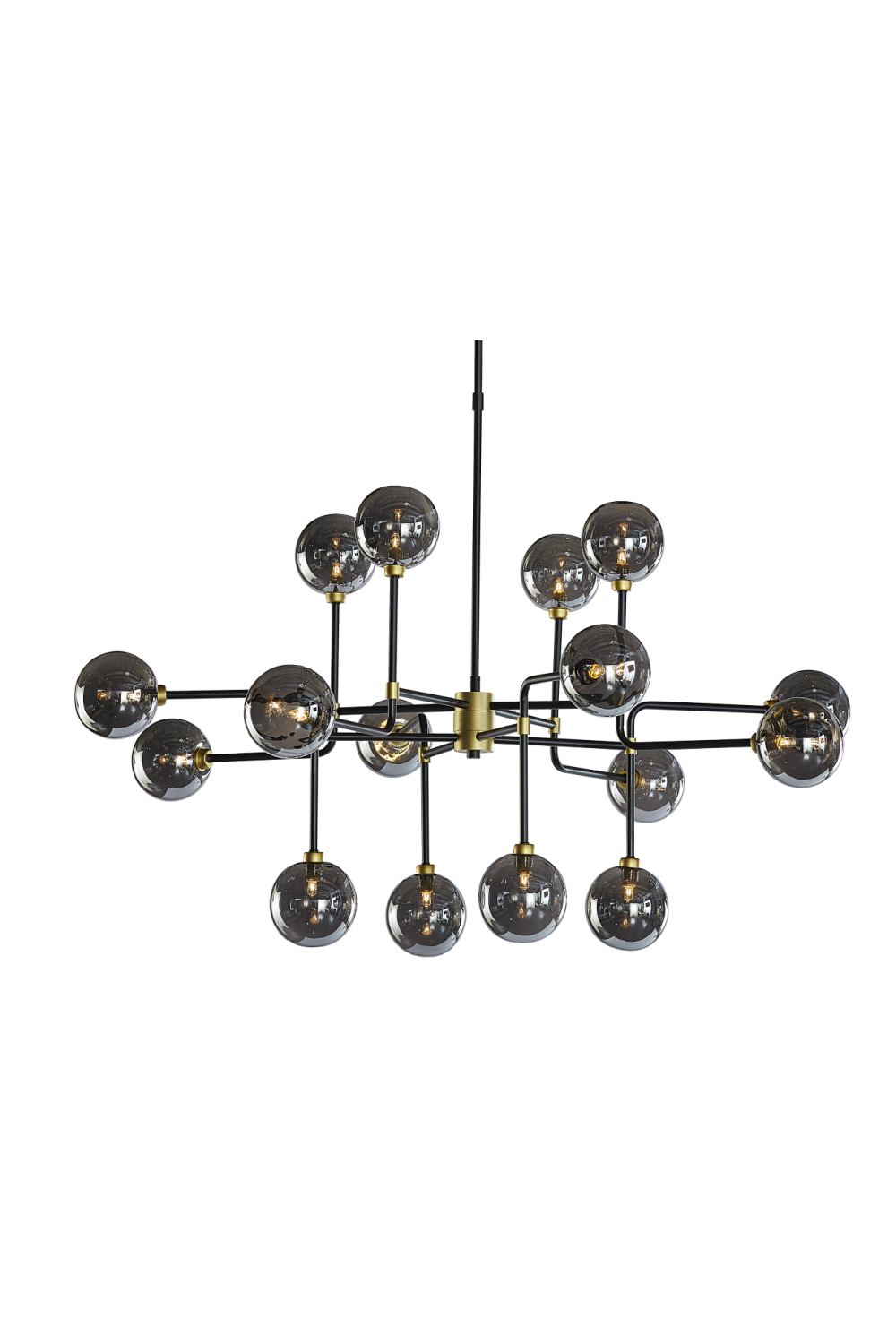 Gray Glass Spheres Chandelier L by Splendido Deimos