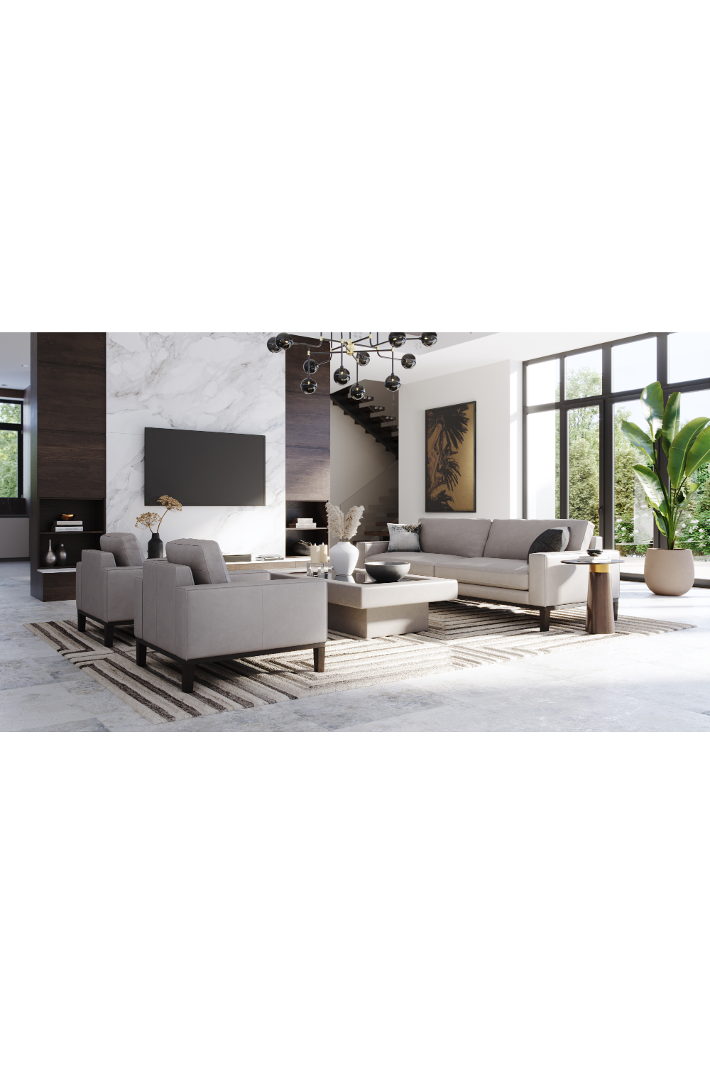 Gray Glass Spheres Chandelier L by Splendido Deimos, alternate view 8