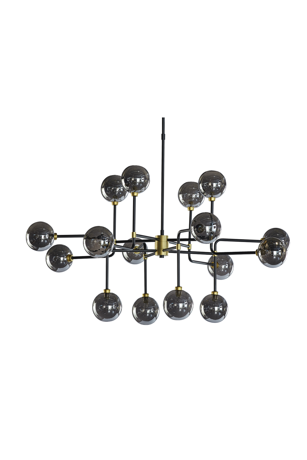 Gray Glass Spheres Chandelier L by Splendido Deimos, alternate view 3