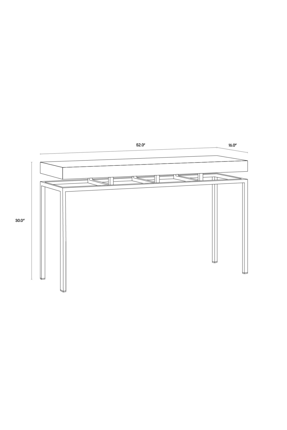 Gray Iron Console Table by Splendido Toreno, alternate view 8
