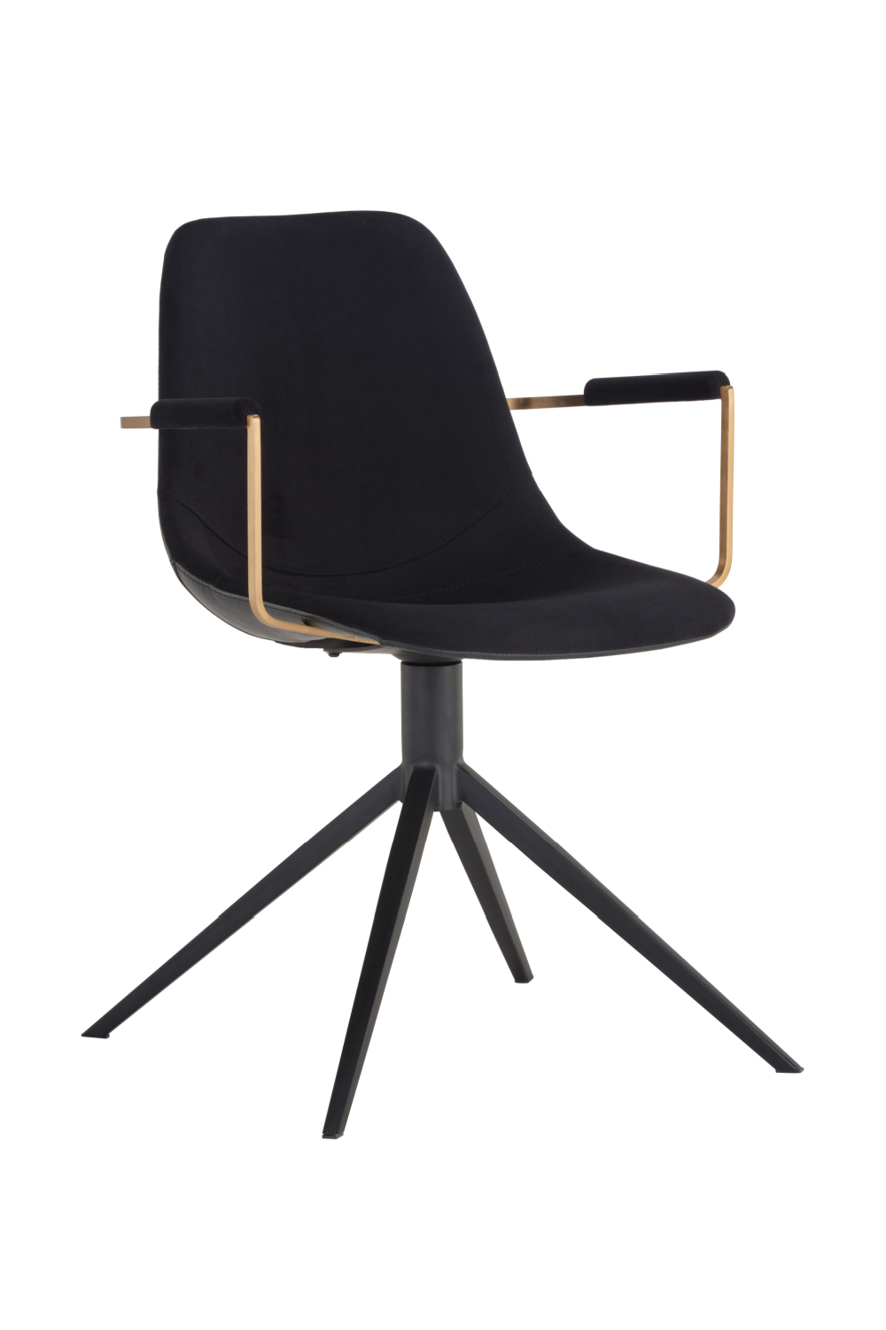 Modern European furniture - Black Leather Swivel Dining Chair - www.oroa.com