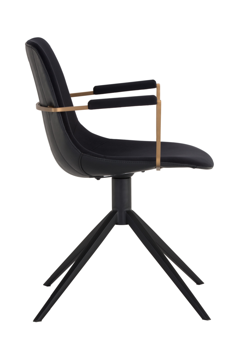 Black Leather Swivel Dining Chair by Splendido Cassius, alternate view 3