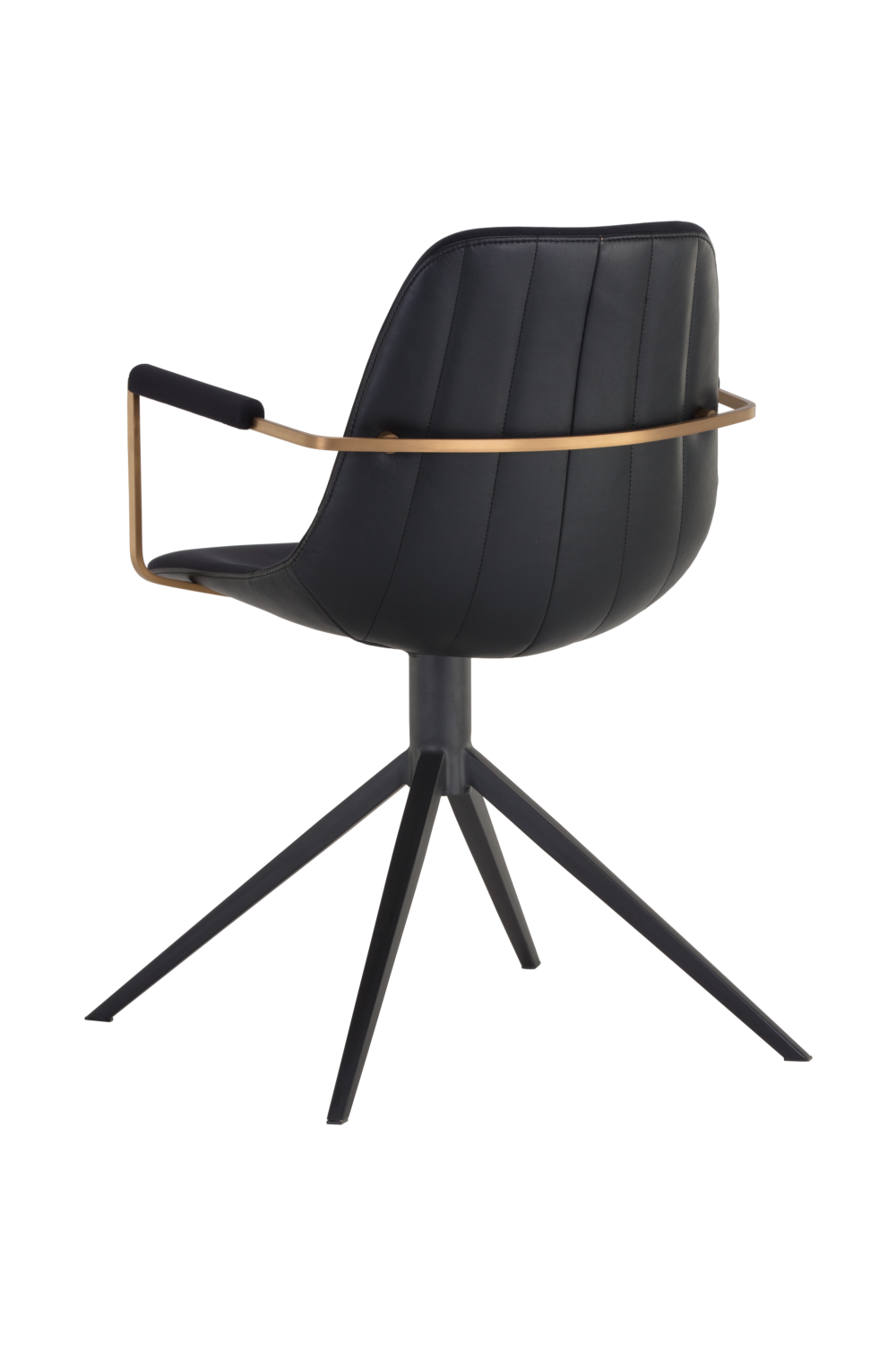 Modern European furniture - Black Leather Swivel Dining Chair - www.oroa.com