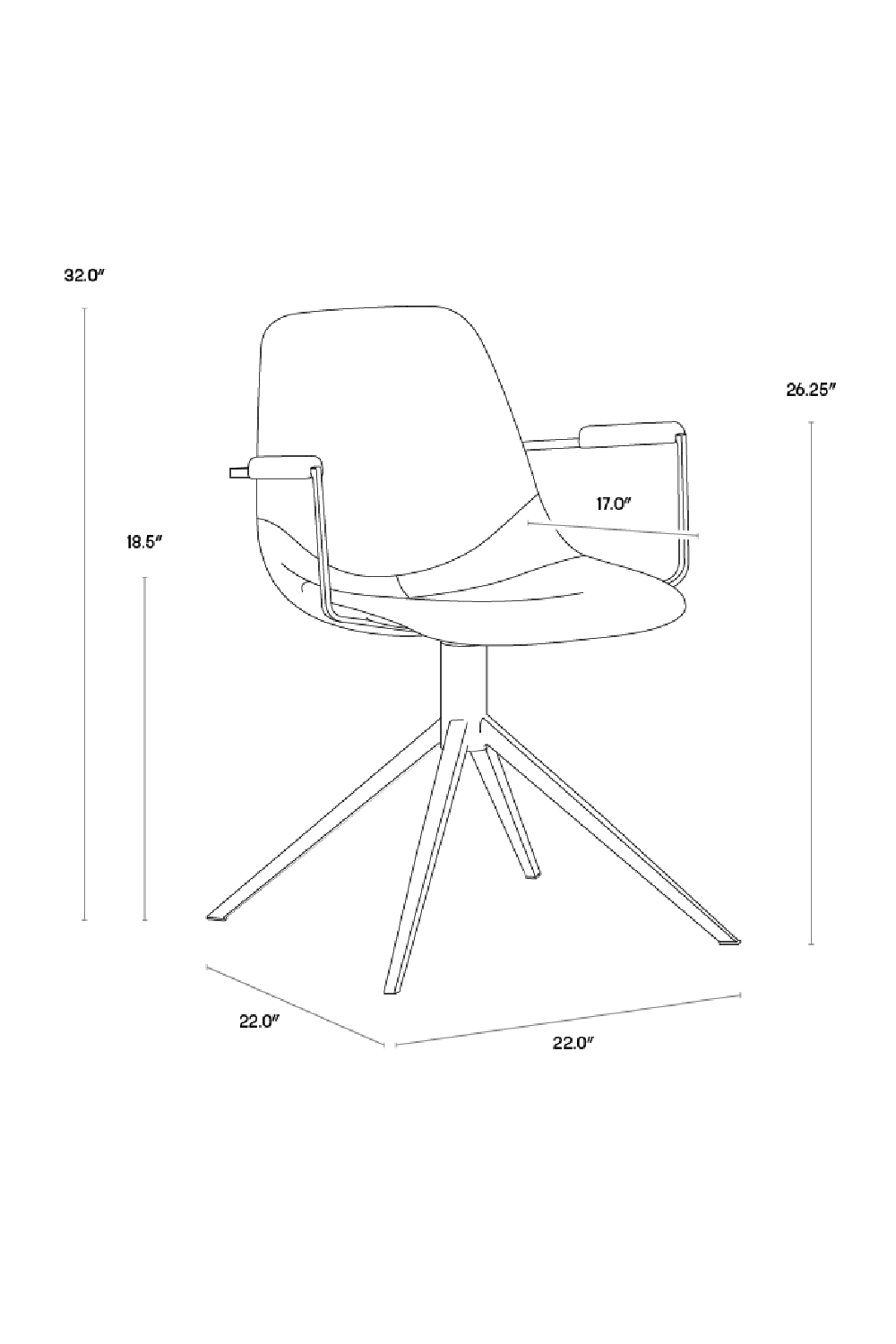 Black Leather Swivel Dining Chair by Splendido Cassius, alternate view 9