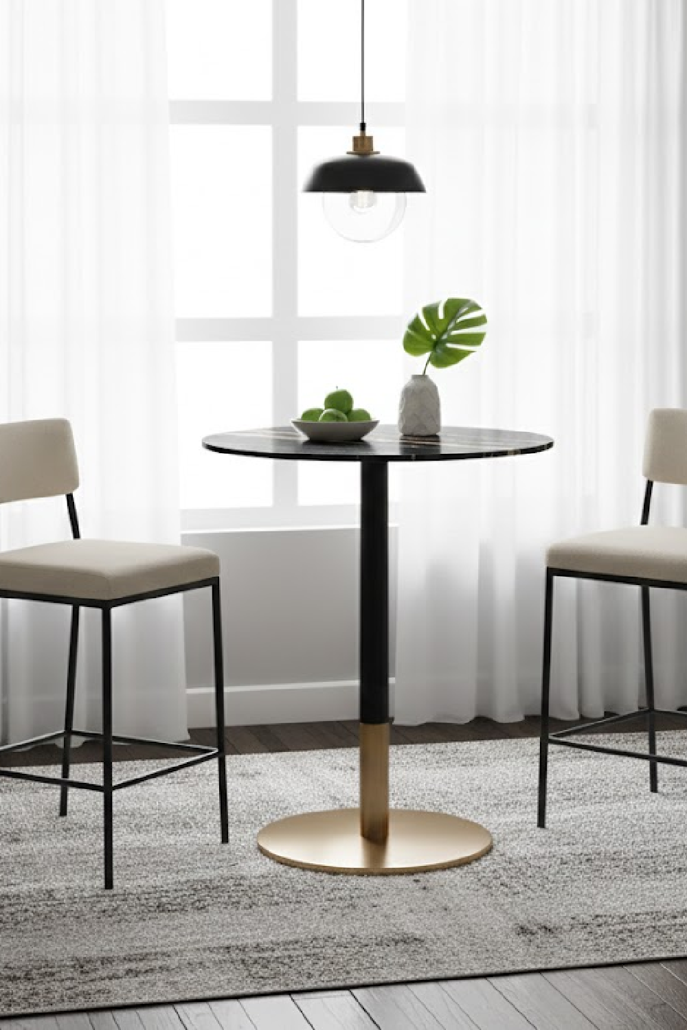 Black Marble Bar Table by Splendido Massie Dining Table, alternate view 2