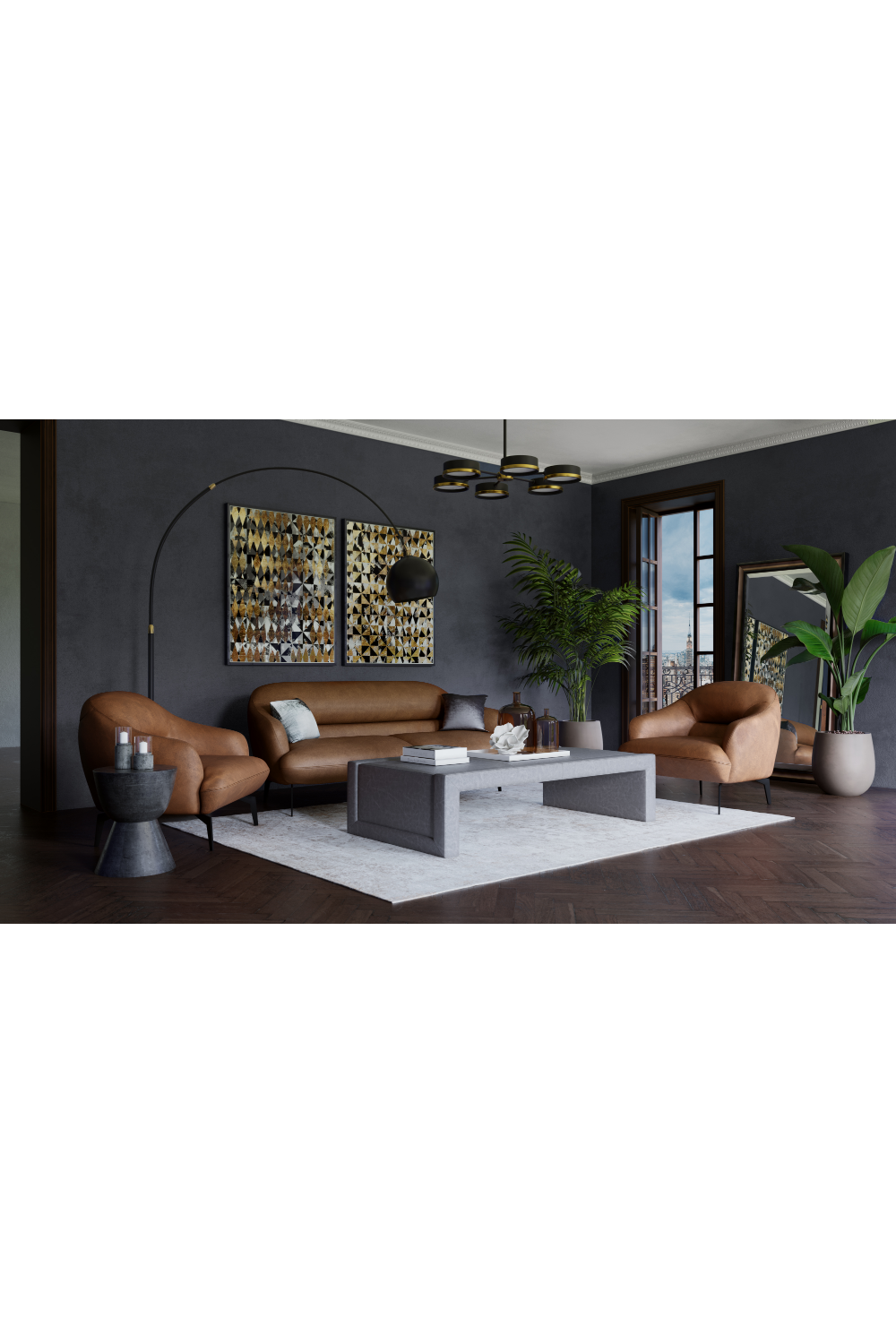 Black Round 6-Light Chandelier | Splendido Oswin | Oroa.com