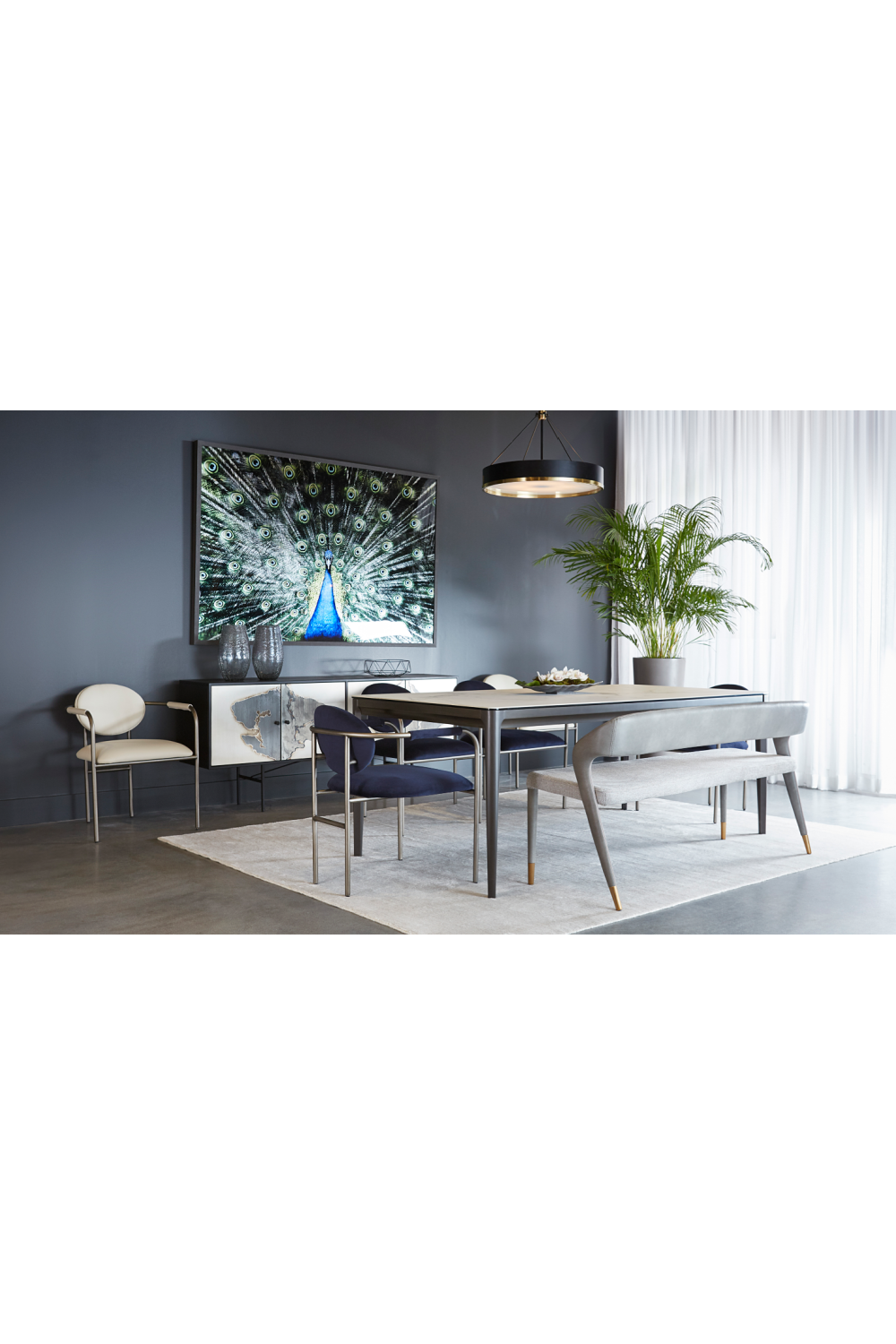 White Ceramic Dining Table by Splendido Queens, alternate view 4