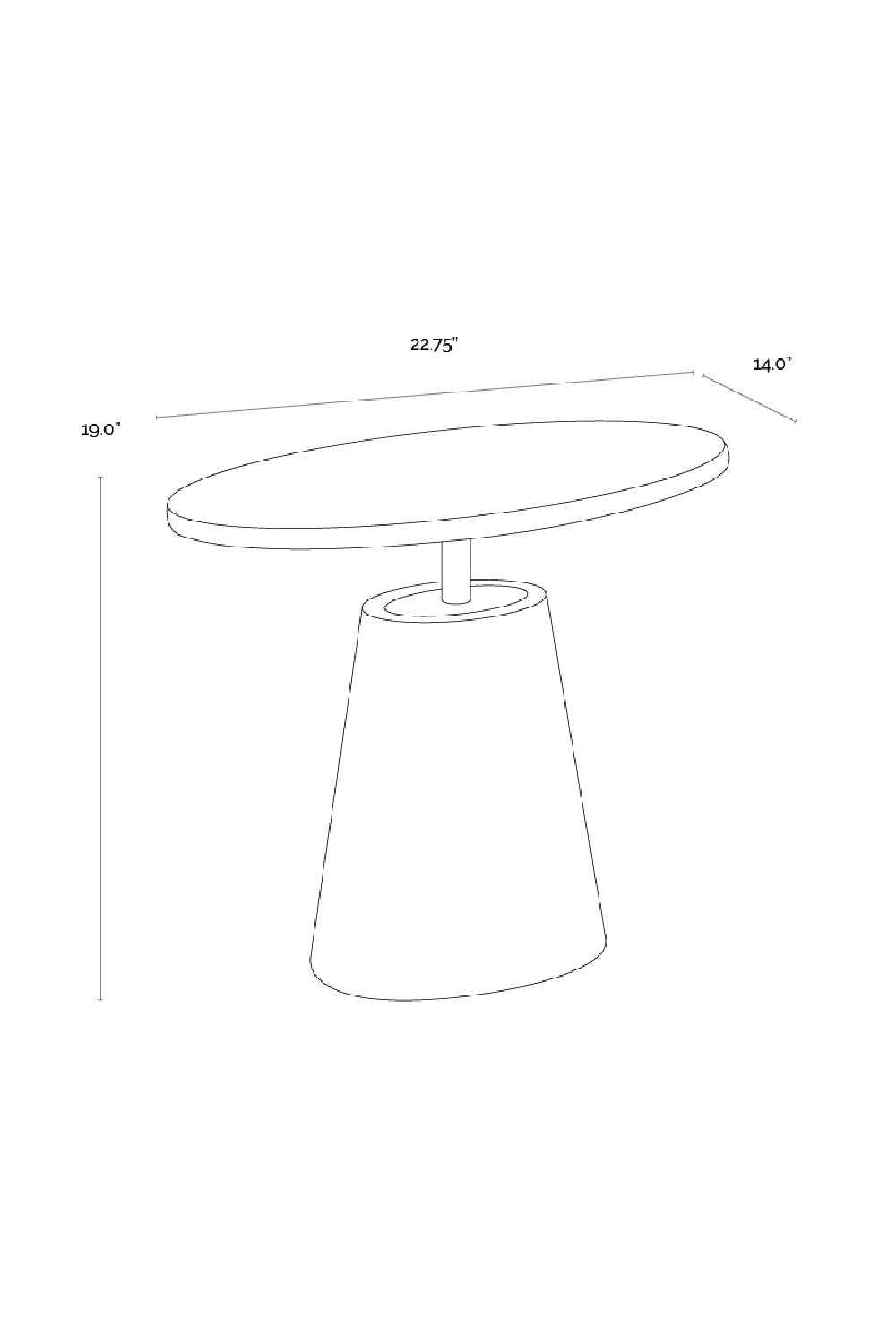 Oval Brass Indoor/Outdoor Side Table | Splendido Kadin | Oroa.com