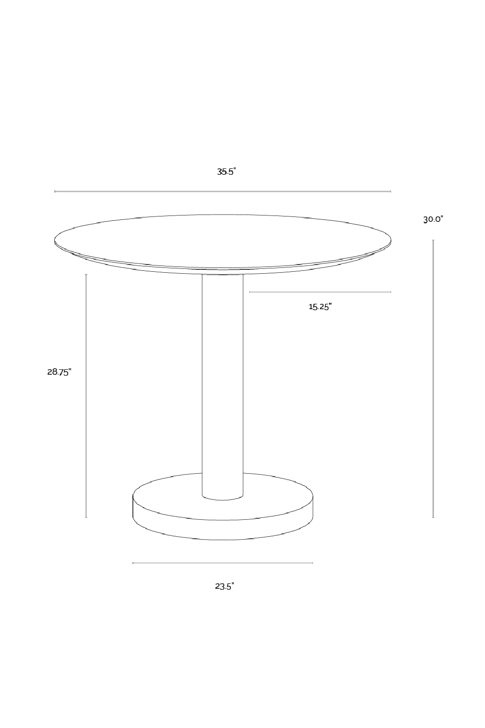 Round Gray Marble Bistro Table by Splendido Monaco Dining Table, alternate view 6