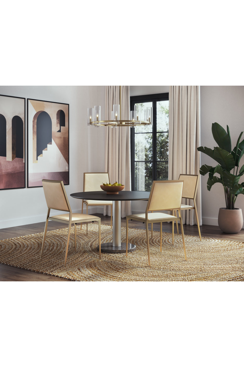 Black Oak Round Dining Table by Splendido Monaco, alternate view 7