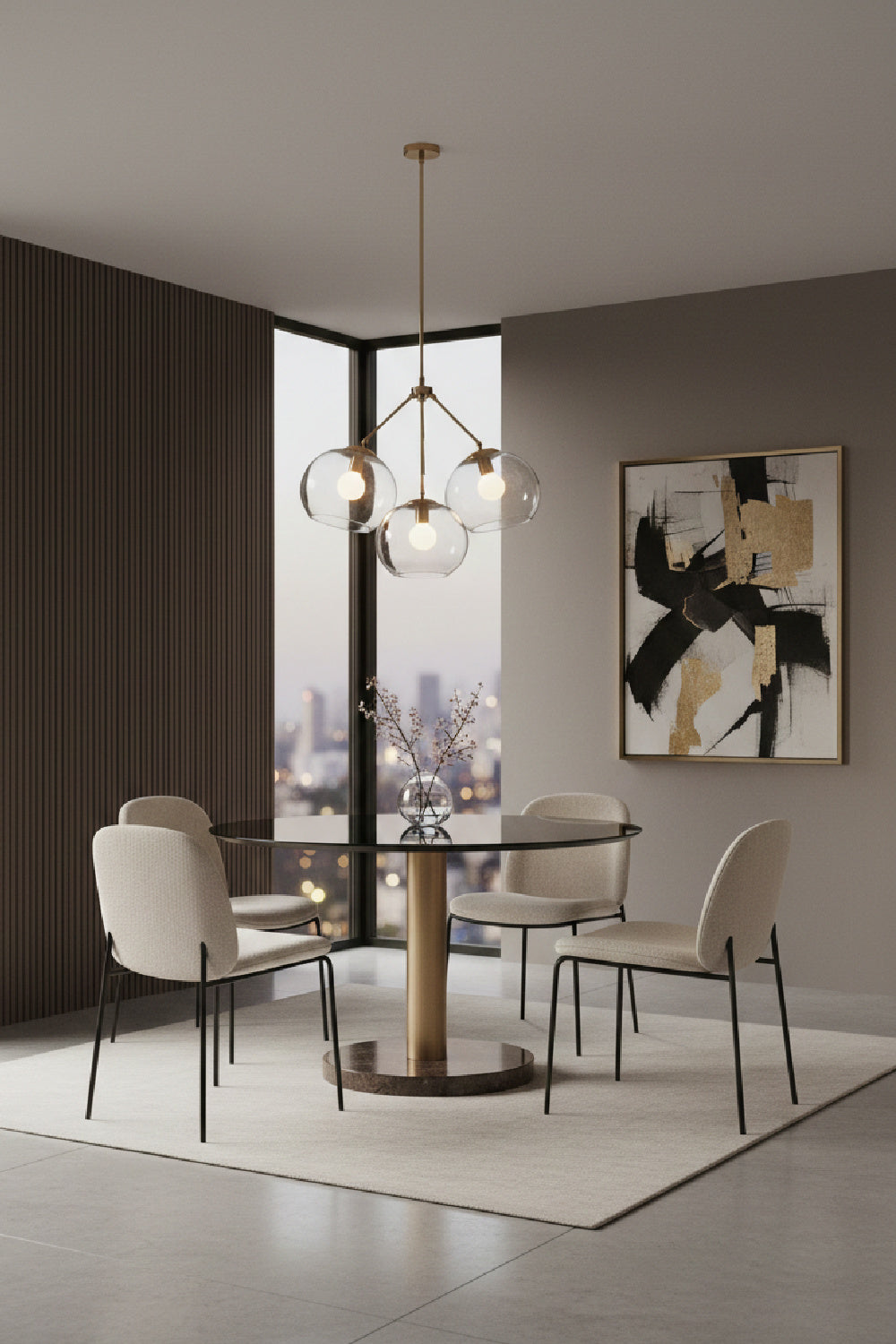 Black Oak Round Dining Table by Splendido Monaco, alternate view 2