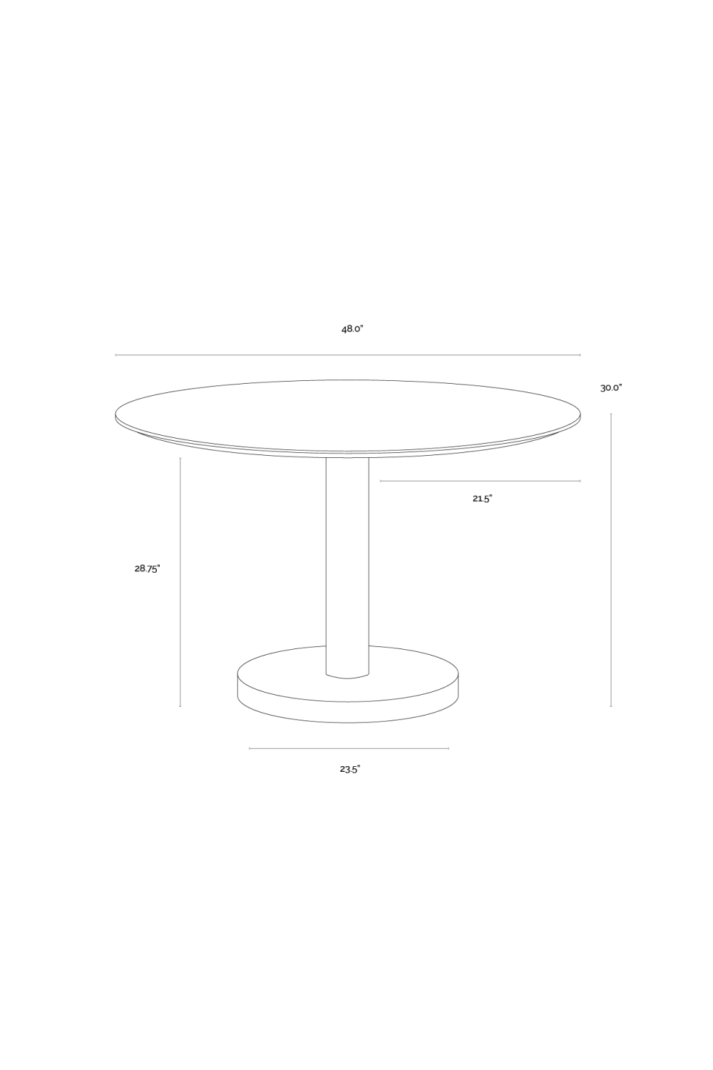 Black Oak Round Dining Table by Splendido Monaco, alternate view 6