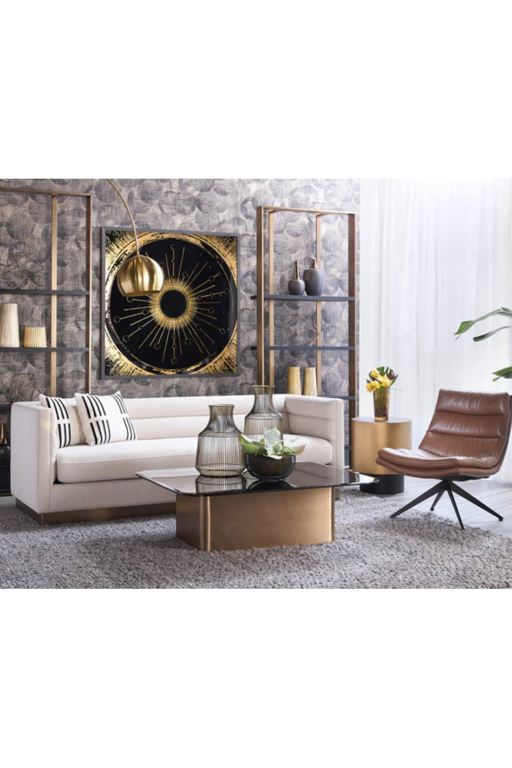 Antique Brass Round End Table by Splendido Bernaby Side Table, alternate view 11
