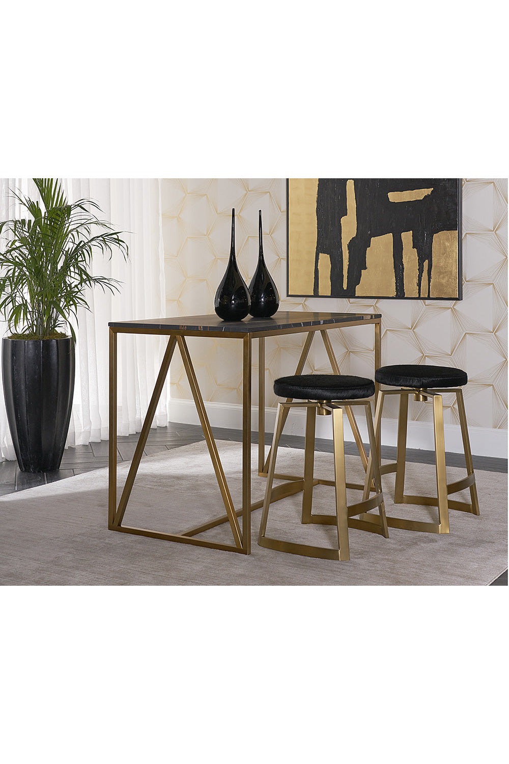 Gold-Base Swivel Counter Stool by Splendido Hendrix Accent Stool, alternate view 7