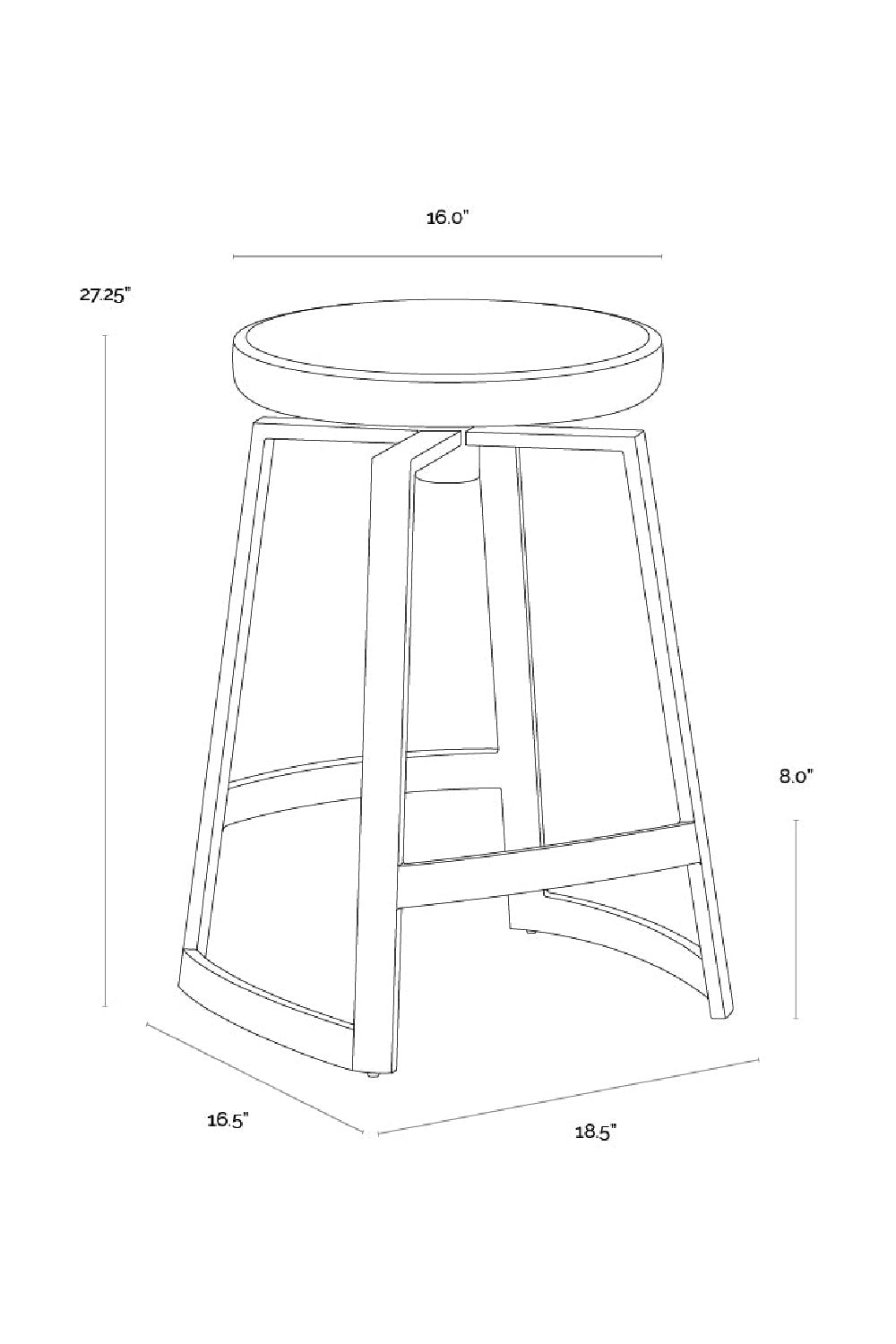 Gold-Base Swivel Counter Stool by Splendido Hendrix Accent Stool, alternate view 8