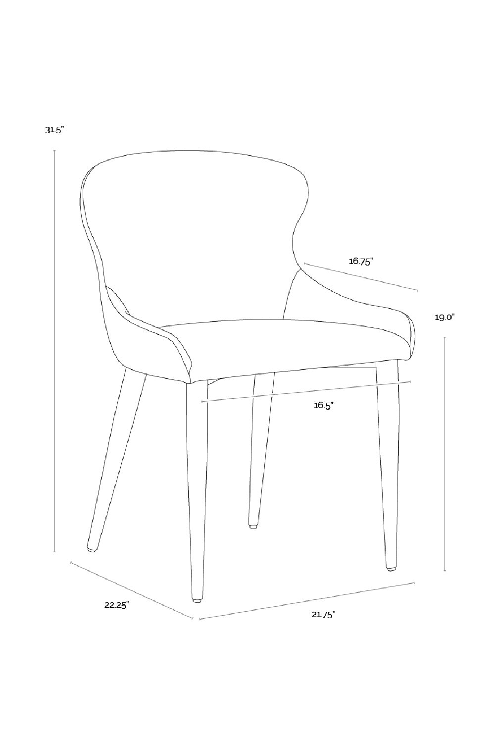 Leather Look Modern Dining Chairs (2) by Splendido Evora, alternate view 21