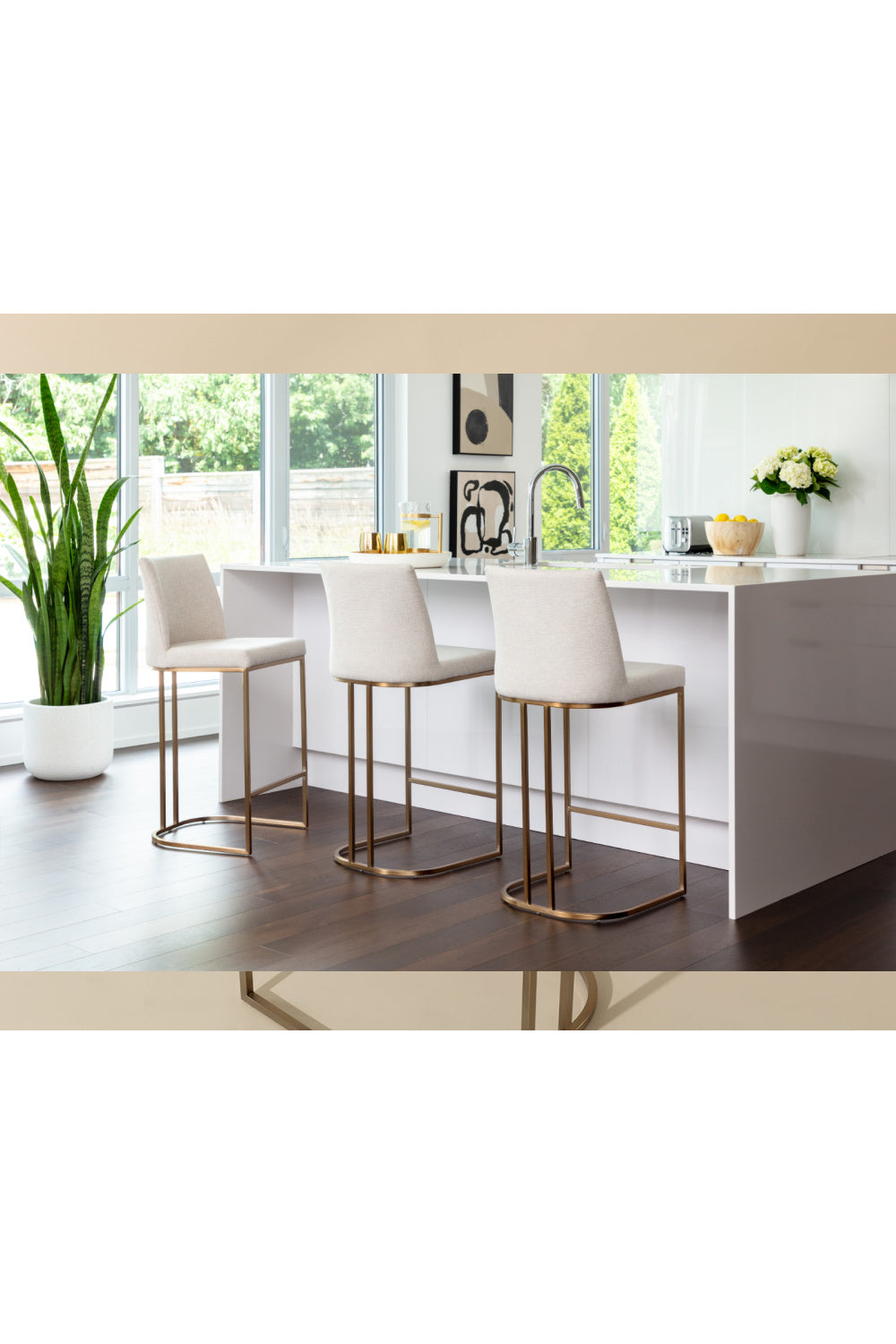 Modern European furniture - Cantilevered Fabric Counter Stool - www.oroa.com