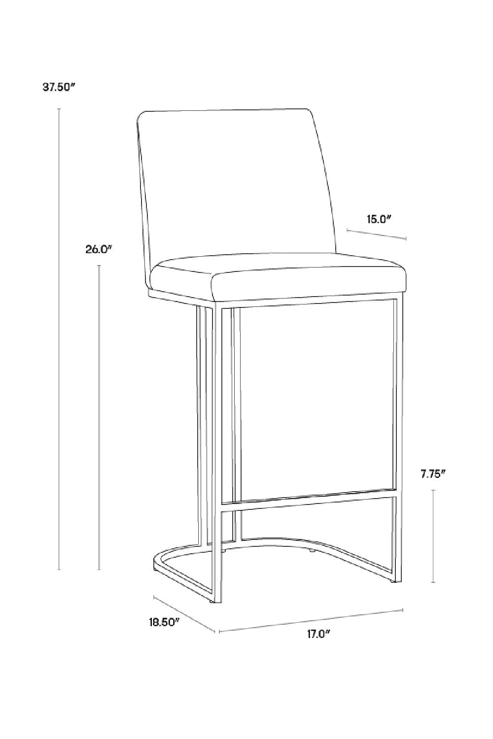 Cantilevered Fabric Counter Stool by Splendido Rayla, alternate view 15